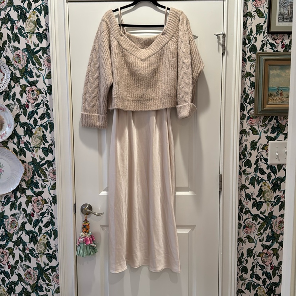 Anthropologie Mare mare Layered Sweater & Slip Dress nwt